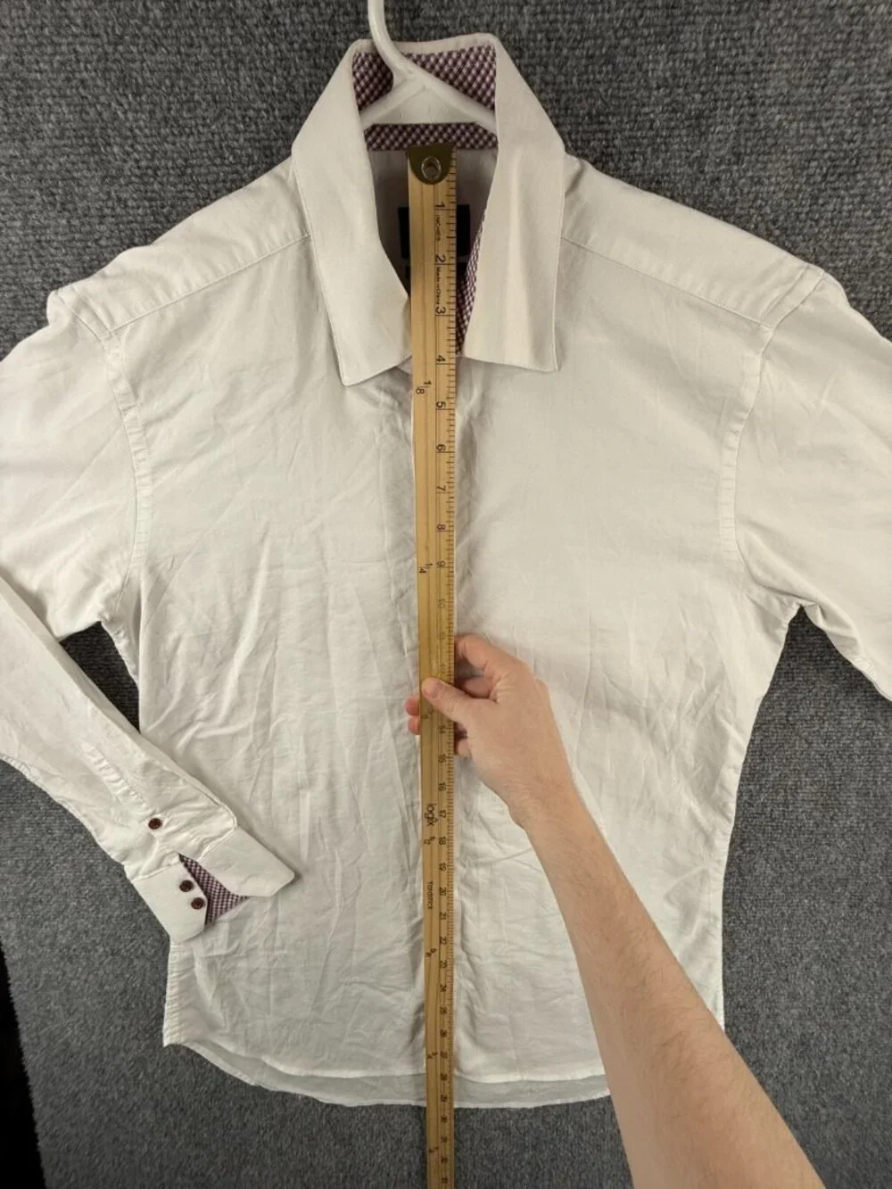 Lanvin Collection Button Up Long Sleeve Slim Fit White Size 100 Cotton Blend